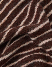Stripe Knitted Triangle Scarf, , large