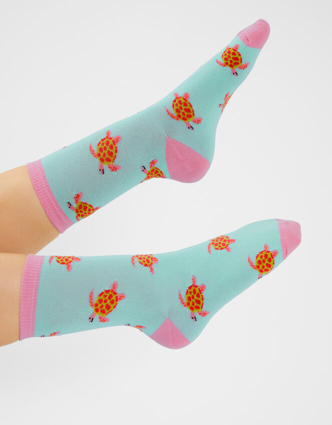 Sea Turtle Socks Blue, , large