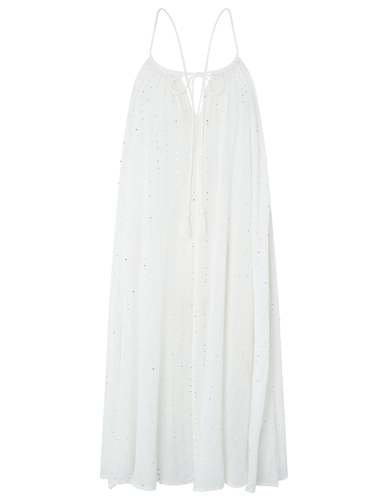 White sequin swing dress best sale
