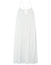 Sequin Swing Midi Dress, White (WHITE), large