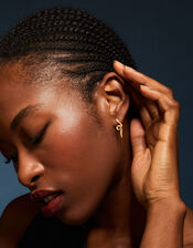 14ct Gold-Plated Snake Stud Earrings, , large