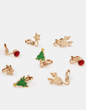4-Pack Girls Christmas Clip On Earrings, , large