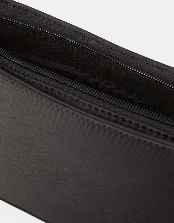 Satin Shoulder Bag, Black (BLACK), large