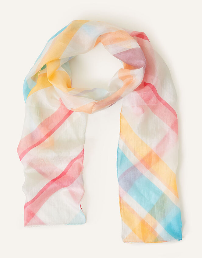 Stripe Silk Scarf, , large