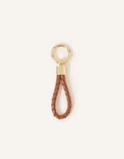 Plaited Loop Keyring, Tan (TAN), large