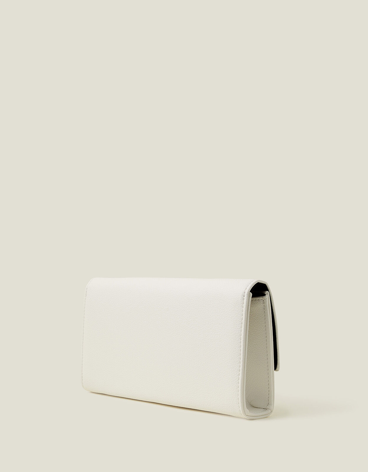 White clutch bag accessorize top