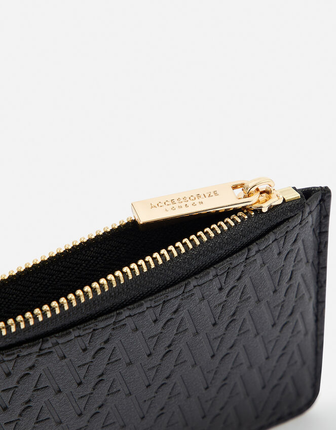 Logo Monogram Card Holder , Black (BLACK), large