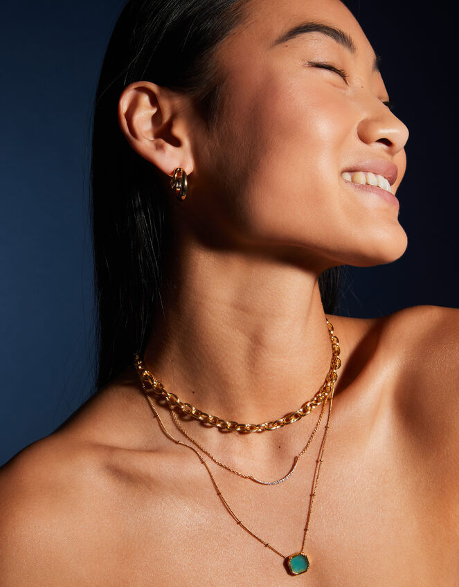 14ct Gold-Plated Chunky Curb Chain, , large