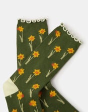 Daffodil Print Socks, , large