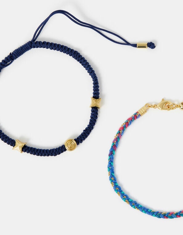 2-Pack 14ct Gold-Plated Cord Bracelets, , large