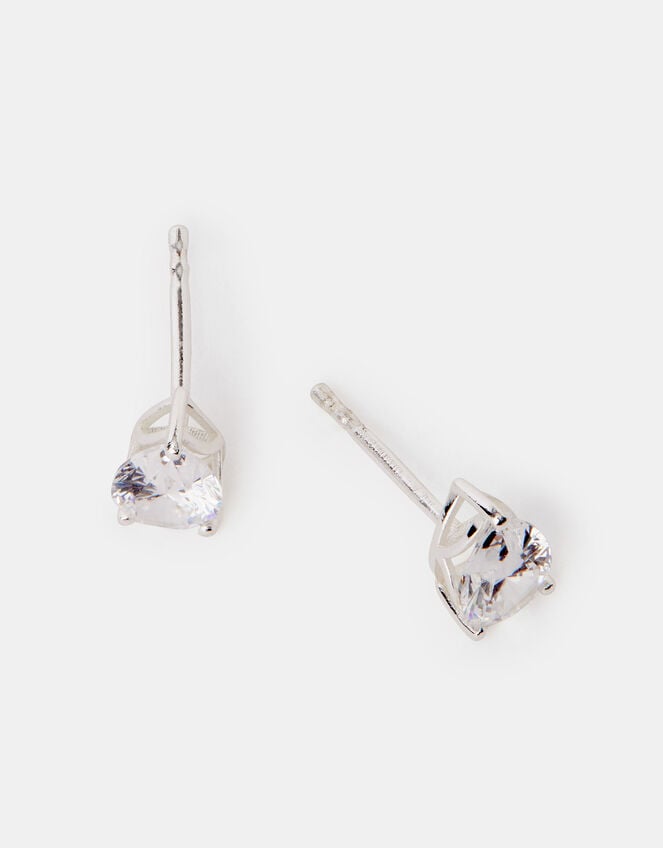 Sterling Silver Pear Cut Stud Earrings, , large