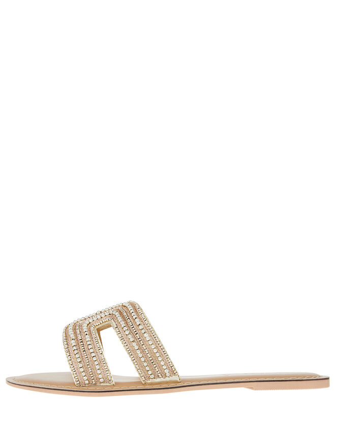 Bella Beaded Sliders, Gold (GOLD), large