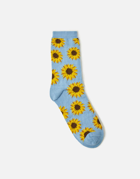 All Over Sunflower Print Socks, , large