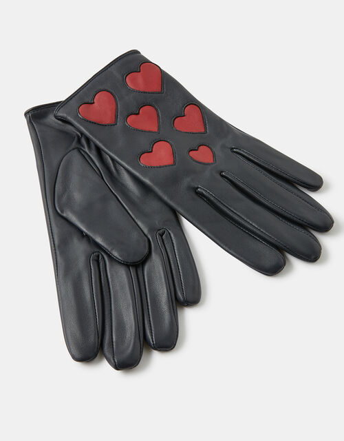 Love Heart Leather Gloves Black | Gloves | Accessorize UK