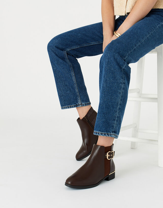 Wide Fit Chelsea Ankle Boots, Brown (BROWN), large