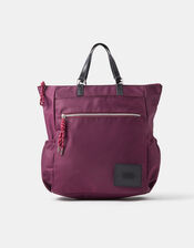 Olivia Top Handle Nylon Laptop Backpack, Red (BERRY), large