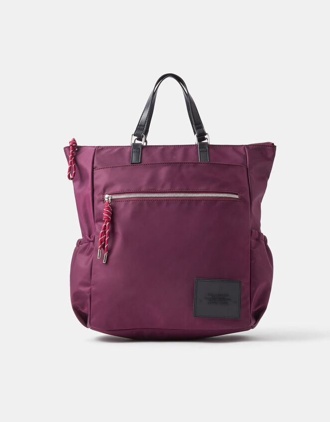 Olivia Top Handle Nylon Laptop Backpack, Red (BERRY), large