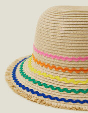 Ric Rac Straw Hat, Natural (NATURAL), large