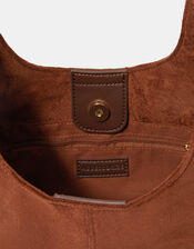 Faux Suede Shoulder Bag, , large