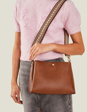 Webbing Strap Cross-Body Bag, Tan (TAN), large