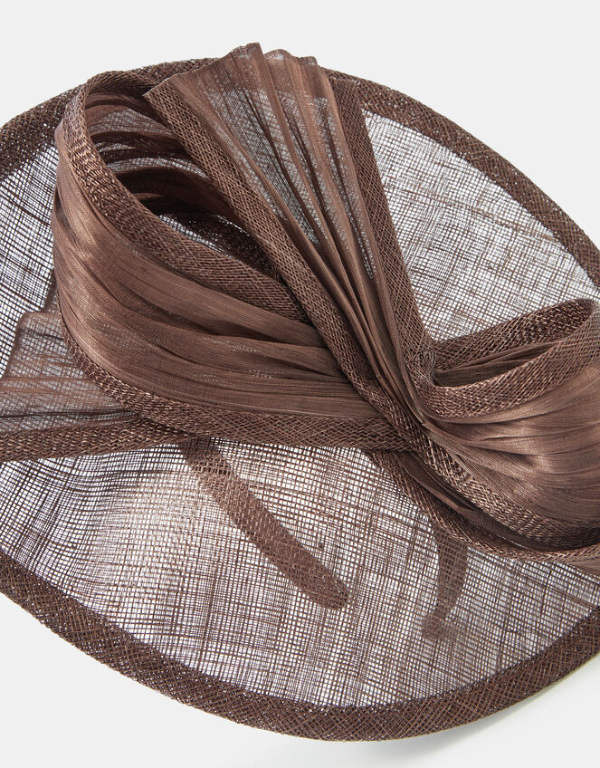 Bow Teardrop Fascinator, Brown (CHOCOLATE), large
