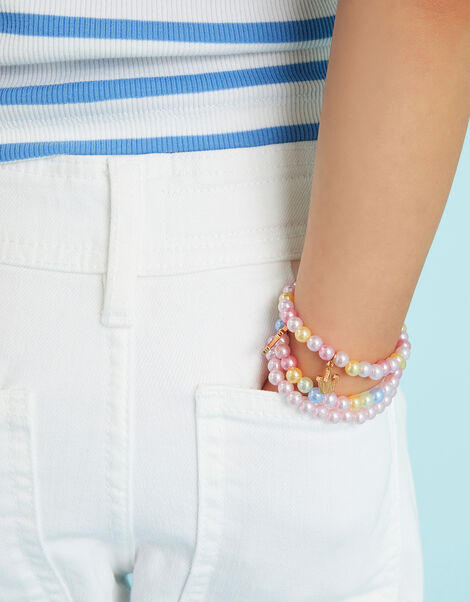 3-Pack Girls Princess Charm Bead Bracelets, , large