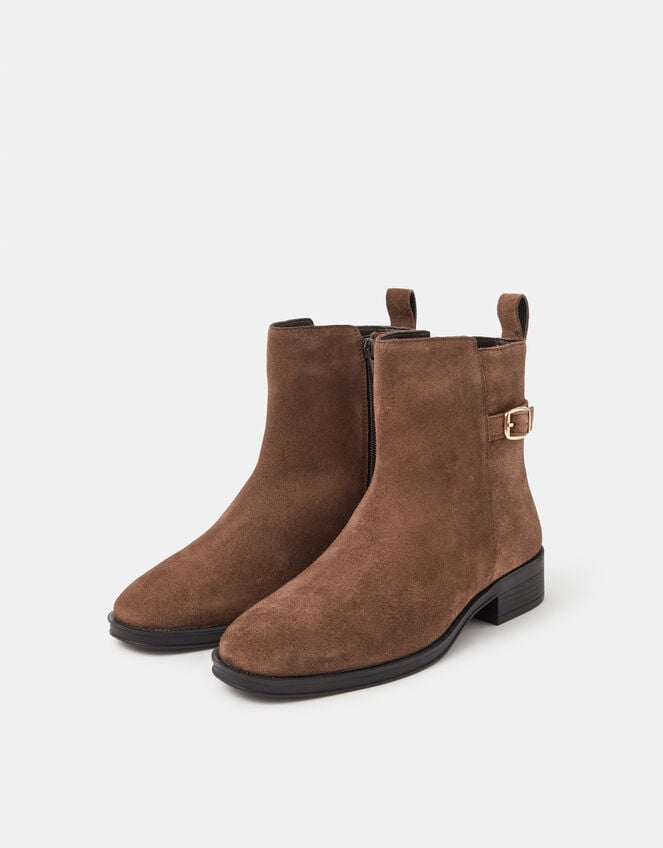 Suede Ankle Boots, Brown (BROWN), large