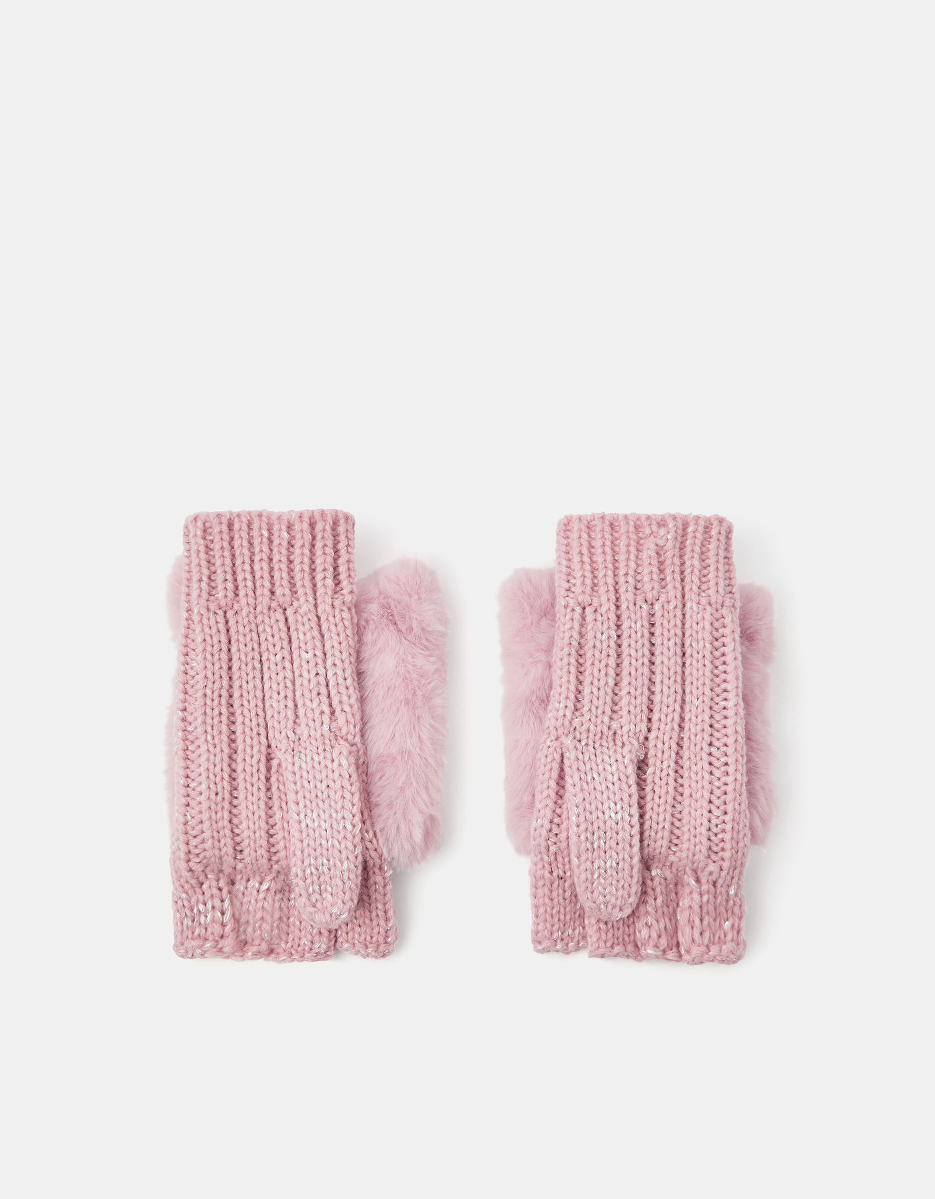 Girls Cat Fingerless Mitten Gloves Pink | Express Click & Collect