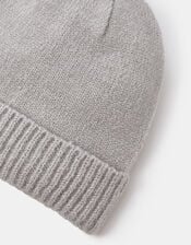 Plain Beanie Hat, Grey (LIGHT GREY), large