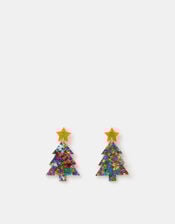 Confetti Resin Christmas Tree Drop Earrings, , large