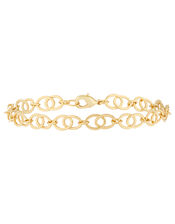 Gold-Plated Circle Link Choker Necklace, , large