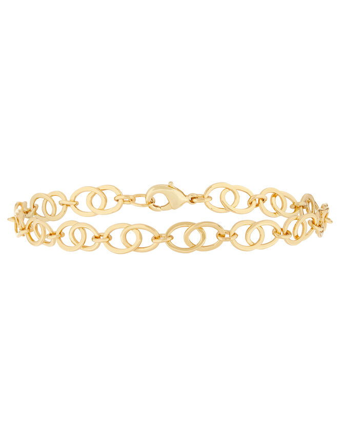 Gold-Plated Circle Link Choker Necklace, , large
