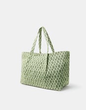 Geometric Print Weekender Bag, , large