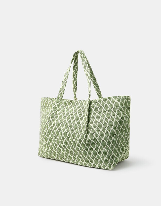Geometric Print Weekender Bag, , large