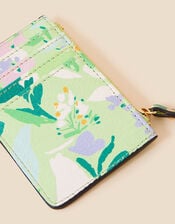 Floral Print Card Holder, Green (GREEN), large