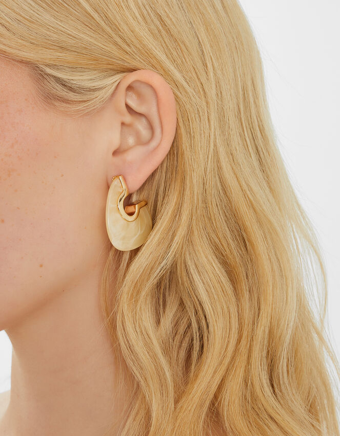 Chunky Resin Hoop Earrings, , large