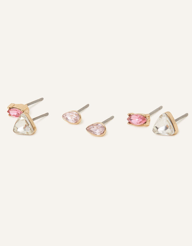 Mixed Shape Stud Earrings Set of Three, , large