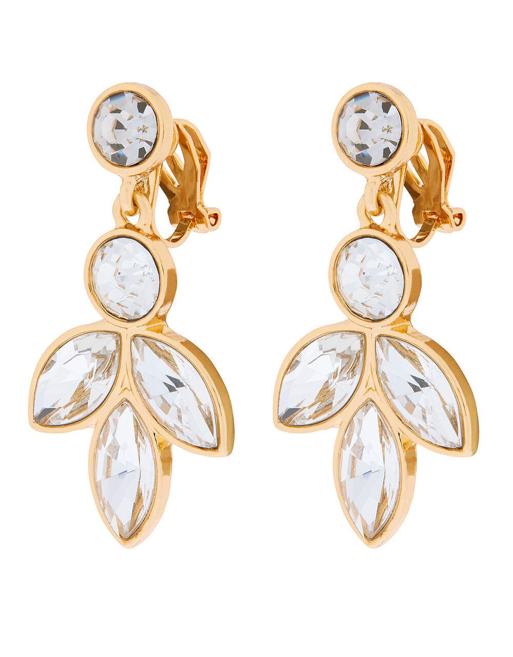 Crystal Petal Drop ClipOn Earrings Earrings Accessorize UK