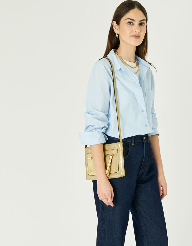 Ella Messenger Bag, Gold (GOLD), large