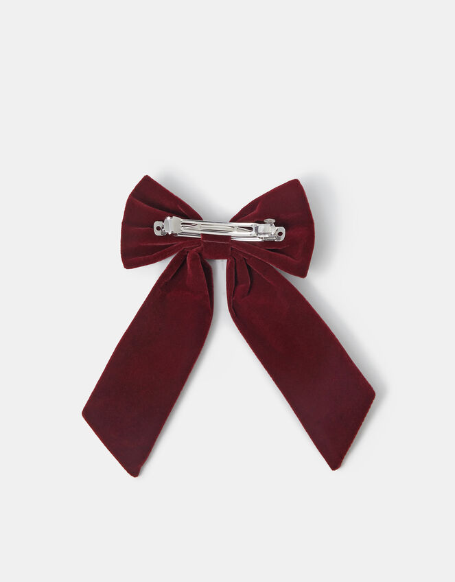 Velvet Bow Hair Clip, , large