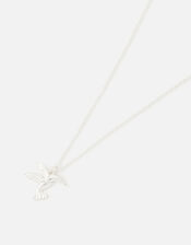 Sterling Silver Hummingbird Pendant Necklace, , large