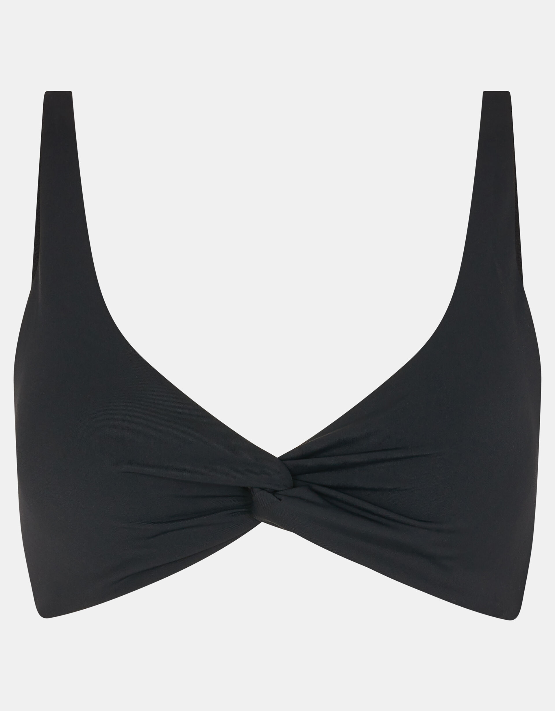 Knot Front Bikini Top, Black (BLACK), large