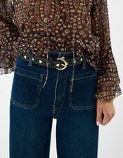 Heart Stud Belt, Black (BLACK), large