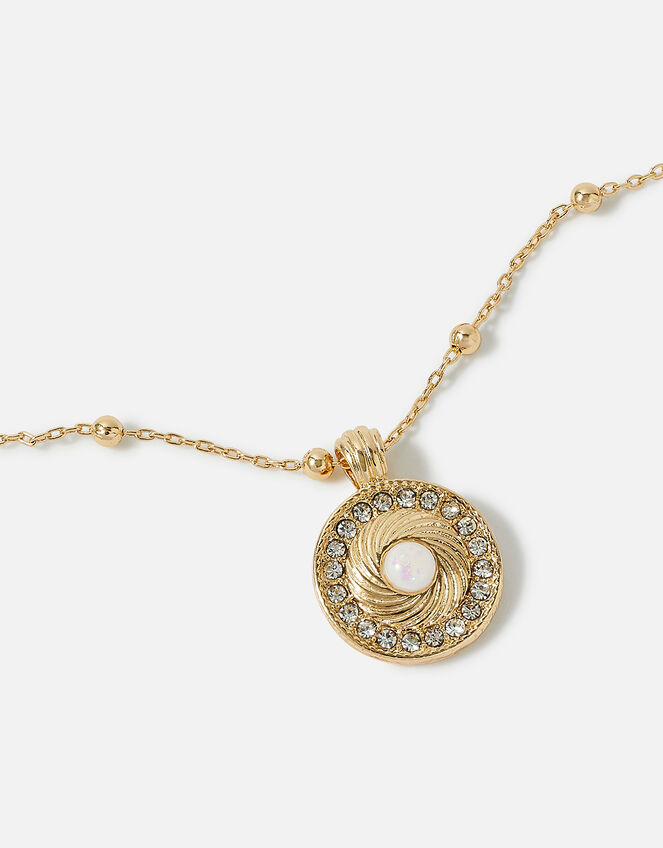 Pave Opal Pendant Necklace, , large