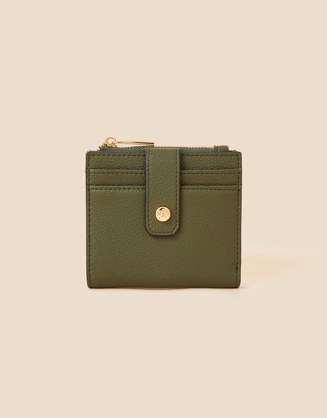 Card Holder Zip Purse, Green (KHAKI), large
