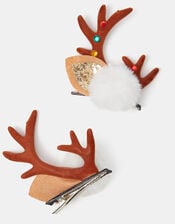2-Pack Christmas Reindeer Hair Clips, , large
