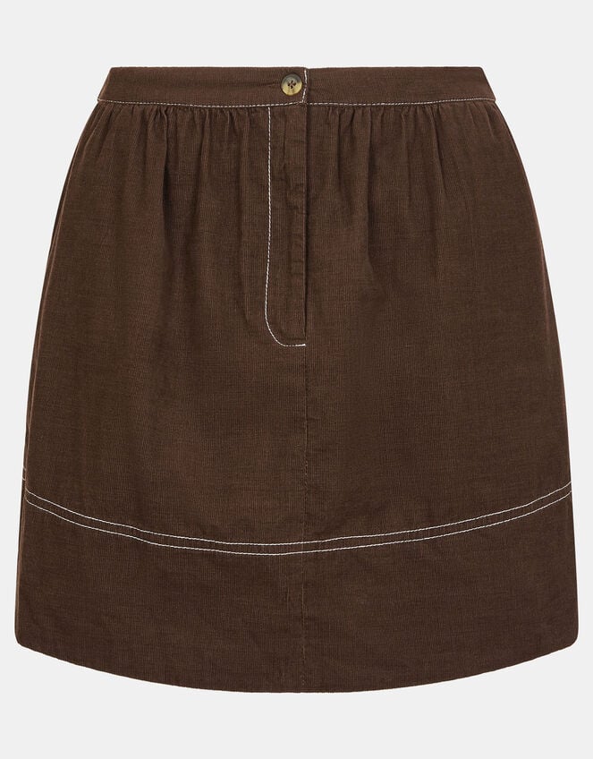 Corduroy Mini Skirt, Brown (BROWN), large