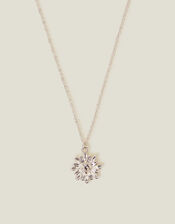 Flower Gem Pendant Necklace, , large
