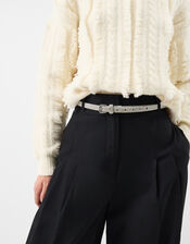 Slim Diamanté Belt, Silver (SILVER), large