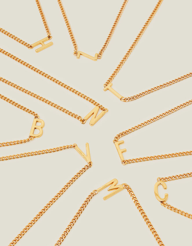14ct Gold-Plated East West Initial Necklace, Gold (GOLD), large